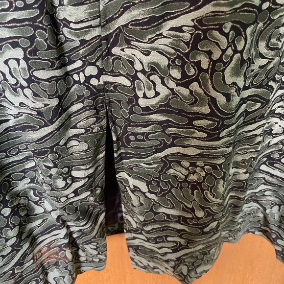 Devonshire Cream Green Swirl Golden Sparkle Pattern Blazer and Skirt AS-IS - Picture 14 of 14